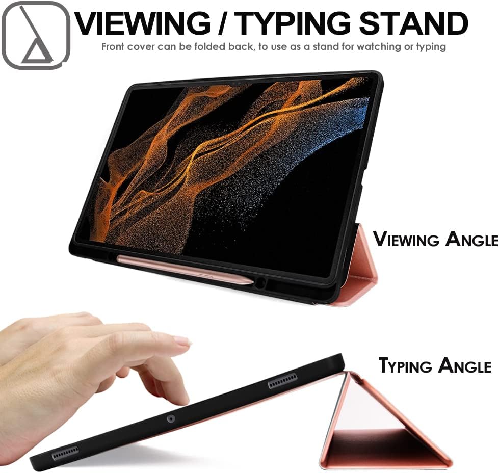[Smart Case] Slim Stand Cover with Auto Sleep/Wake for Samsung Galaxy Tab S9 Ultra (SM-X910, SM-X916 Series)