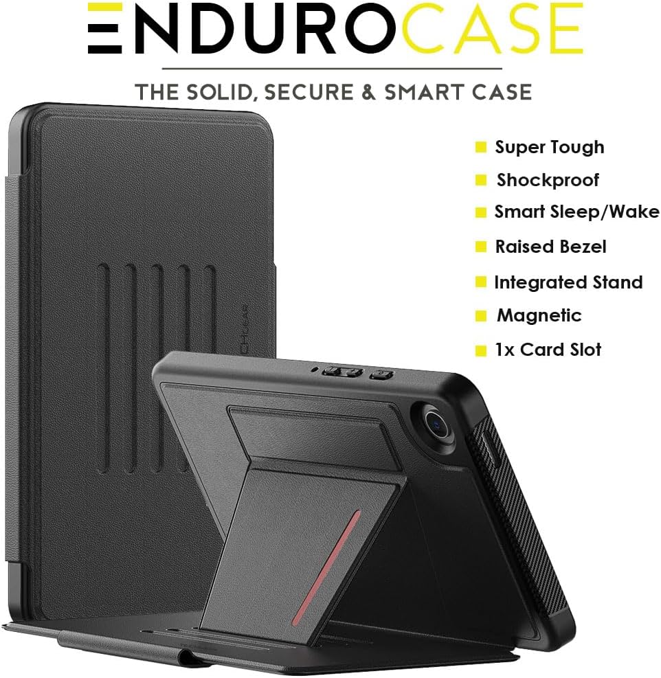 [Enduro Case] Tough Strong Magnetic & Flip Case [Auto Sleep/Wake] Cover with Multi-Angle Stand & Card Slot For Samsung Tab A9 8.7" (SM-X110 / X115)