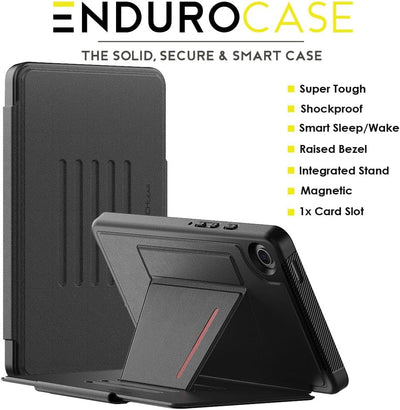 TECHGEAR Enduro Case for Samsung Galaxy Tab A11 8.7" (SM-X130 / SM-X135) - Tough 7 Rugged Magnetic Flip Case with Multi-Angle Stand, Card Slots & Trolley Compatibility