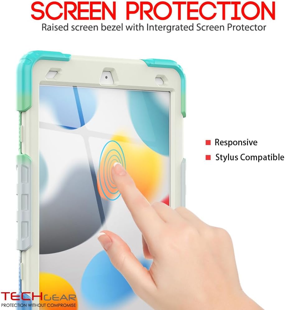 [ArmourSHIELD Case] Full Body Tough Rugged Case with Folding Stand & Screen Protector For Apple iPad 10.2" 2021/2020/2019 [9th/8th/7th Generation]