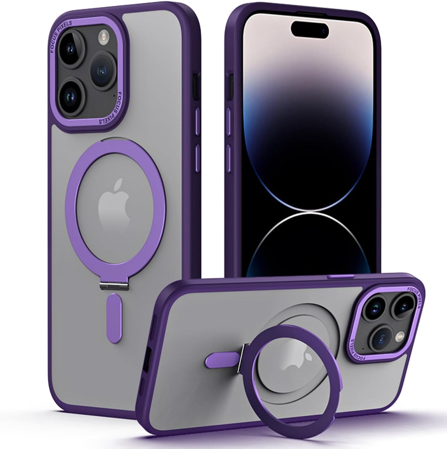 [Fusion Armour Ring] Premium Tough Protective Magnetic Ring Kickstand Case, MagSafe Case for iPhone 15 Pro Max 6.7"