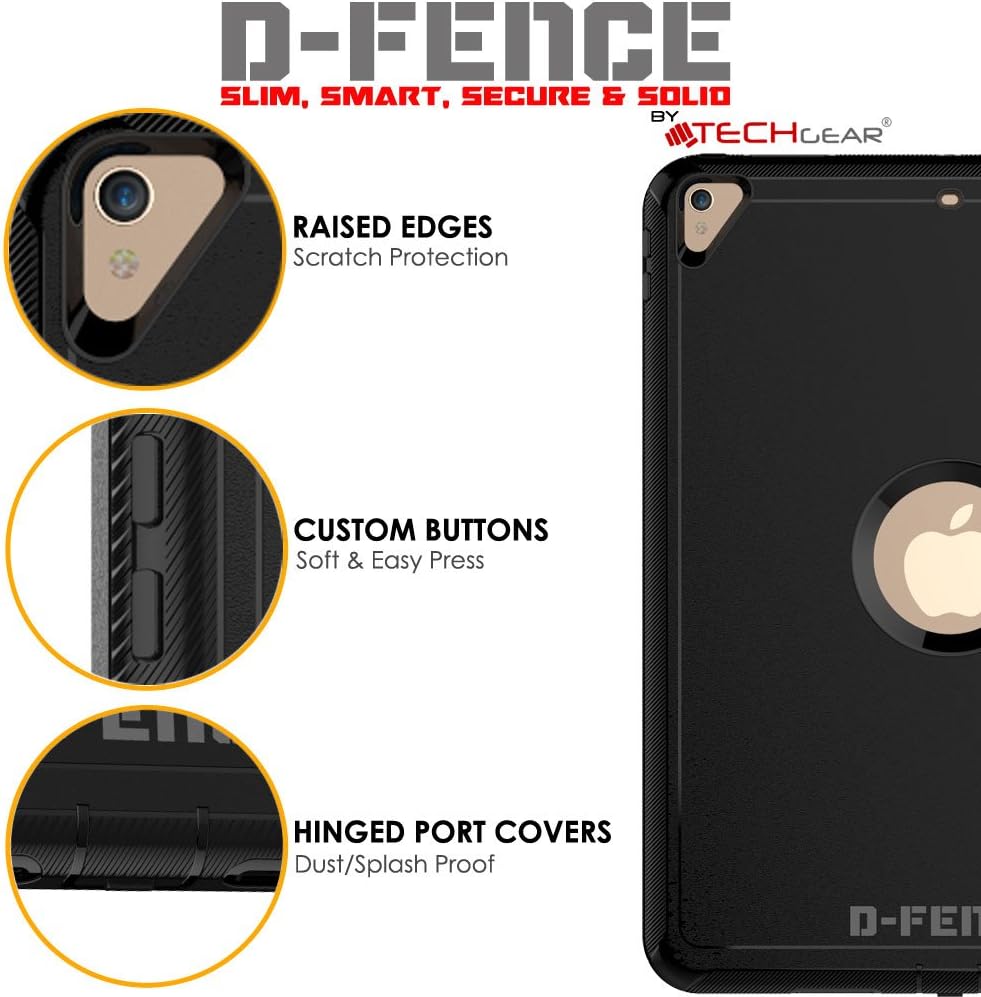 [D-FENCE Case] Tough & Rugged Smart Case For Apple iPad Air 3 2019, iPad Pro 10.5"