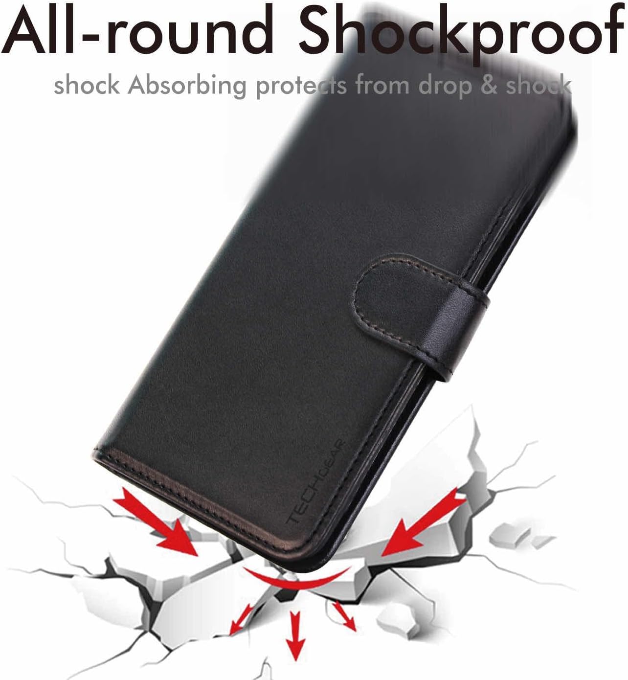 [Leather Wallet Case] Protective Cover with Cash & Card Holder, Stand and Wrist Strap For Samsung Galaxy S23 FE 5G