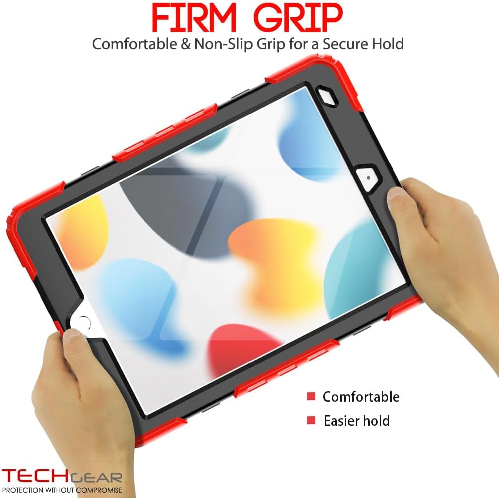 [ArmourSHIELD Case] Full Body Tough Rugged Case with Folding Stand & Screen Protector For Apple iPad 10.2" 2021/2020/2019 [9th/8th/7th Generation]