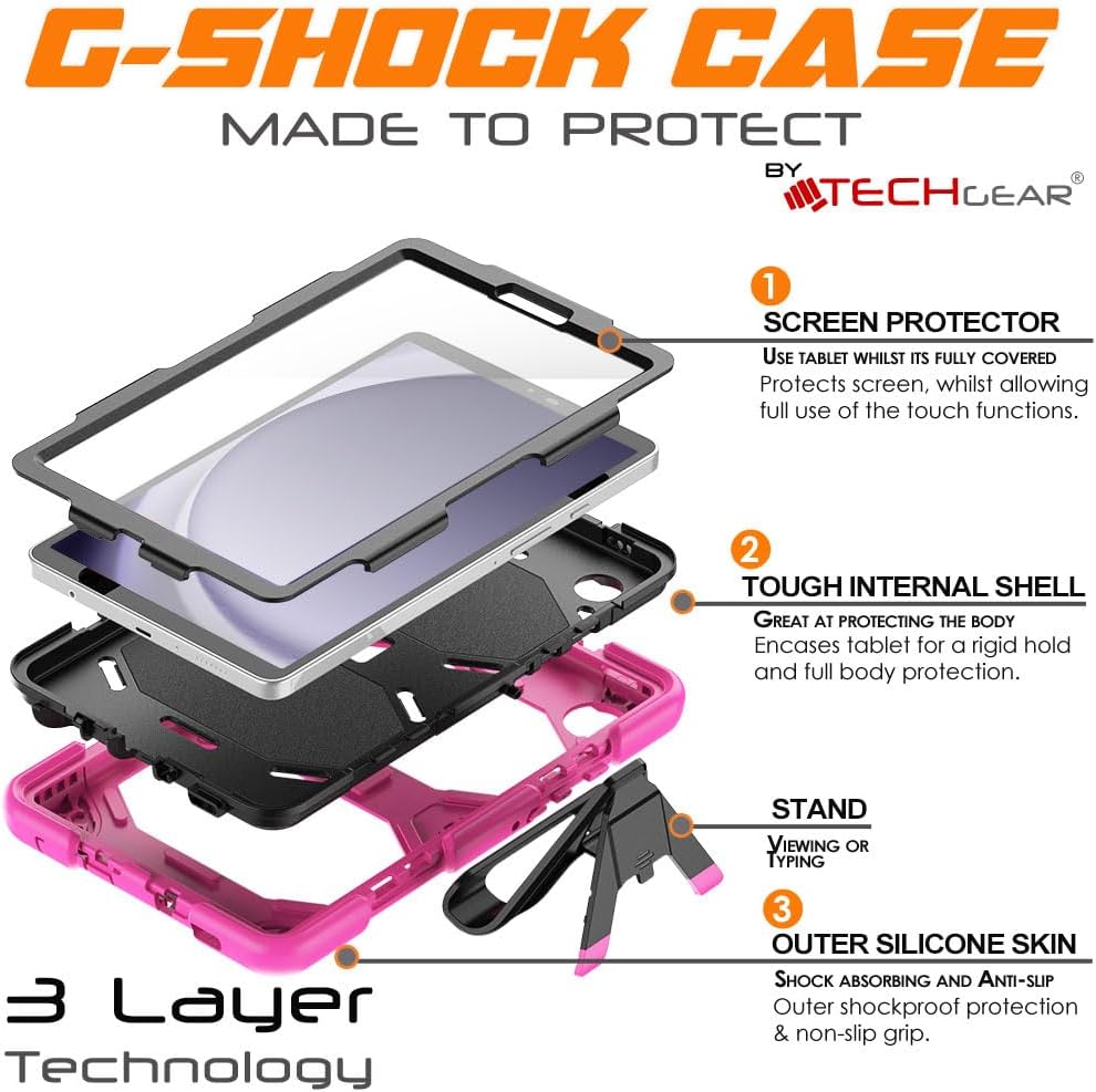 [G-SHOCK Case] Heavy Duty Long Survival Screen Protector Case for Samsung Galaxy Tab A9 8.7" (SM-X110 / SM-X115)