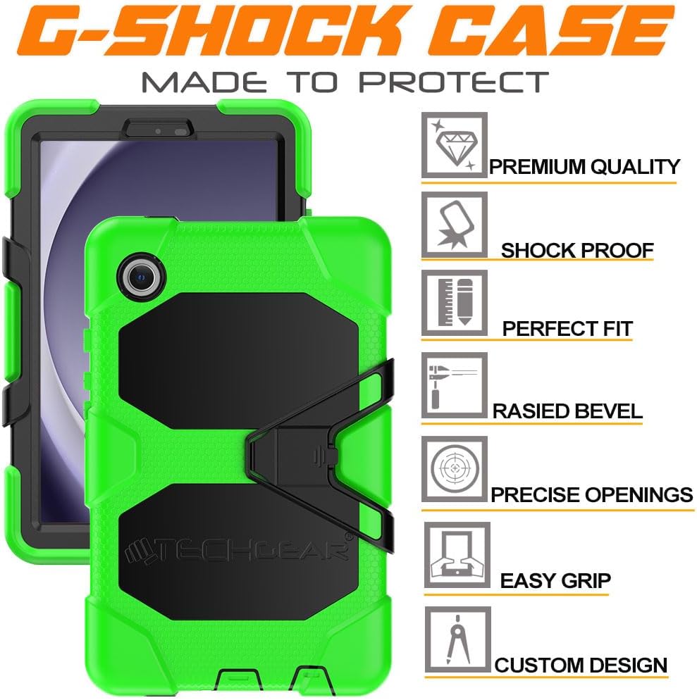 [G-SHOCK Case] Heavy Duty Long Survival Screen Protector Case for Samsung Galaxy Tab A9 8.7" (SM-X110 / SM-X115)