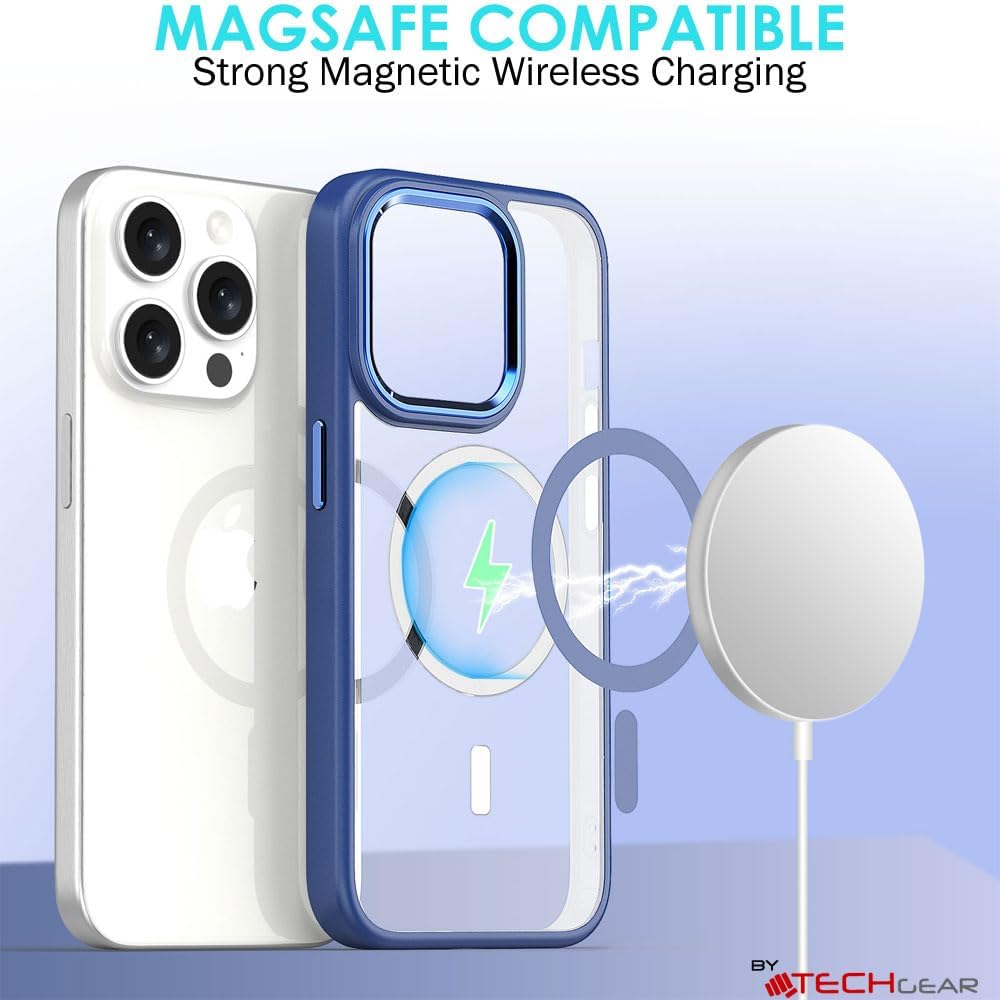 iPhone 15 Pro Max Tough MagSafe Case [Magnetic Fusion] Premium Tough Rugged Protective Case Slim Heavy Duty Protection with Clear Back