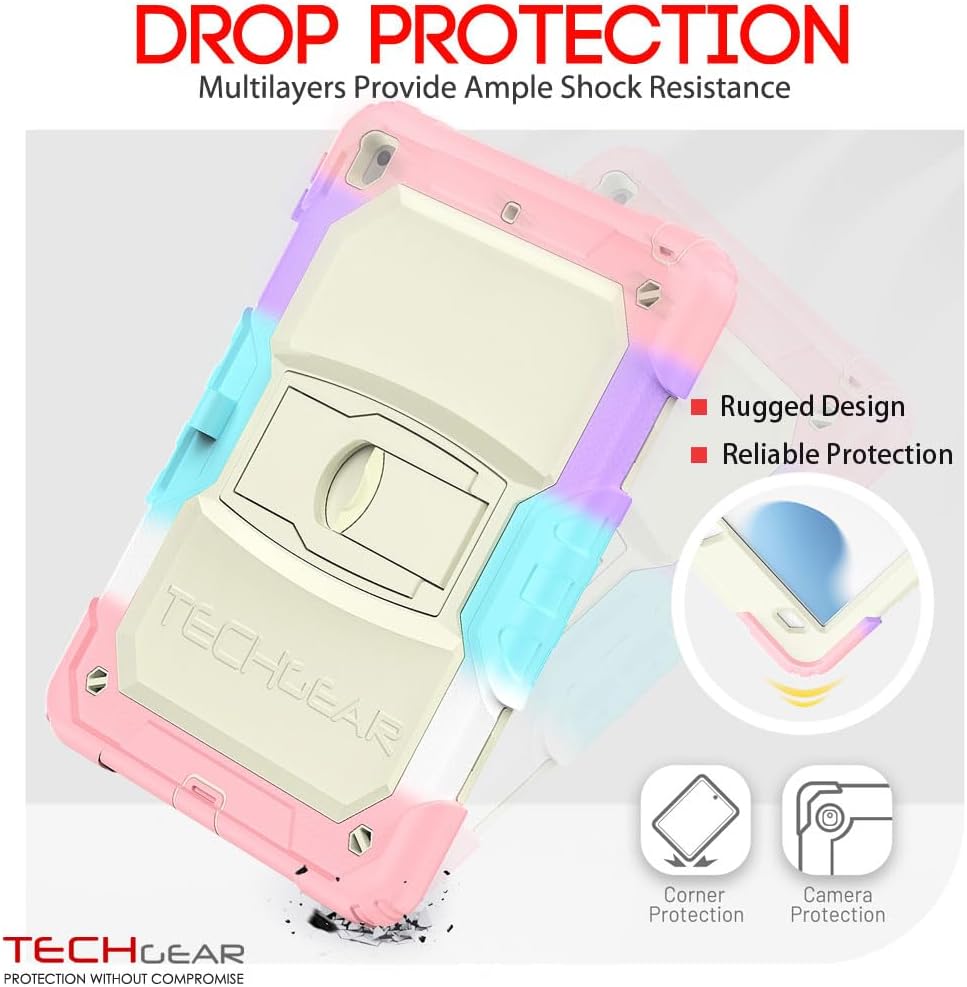[ArmourSHIELD Case] Full Body Tough Rugged Case with Folding Stand & Screen Protector For Apple iPad 10.2" 2021/2020/2019 [9th/8th/7th Generation]