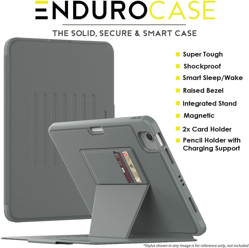 [Enduro Case] Tough Strong Magnetic & Flip Case [Auto Sleep/Wake] Cover with Multi-Angle Stand & Card Slot For Apple iPad Air 10.9", iPad Pro 11"