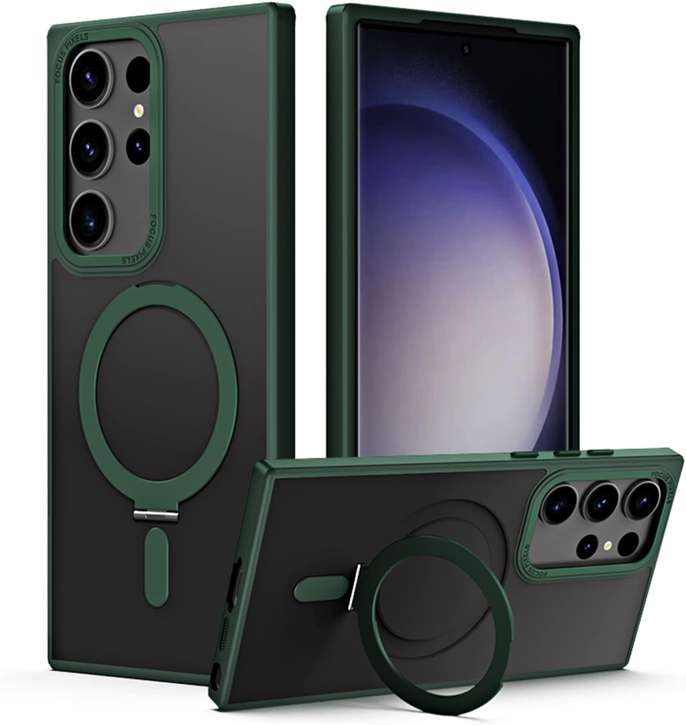 [Fusion Armour Ring] Premium Tough Protective Magnetic Ring Kickstand Case, MagSafe Case for Samsung Galaxy S24 Ultra