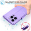 [Leather Wallet Case] Genuine Leather [RFID Blocking] Magnetic Flip Case with Card & Slots and Stand For iPhone 15 Pro