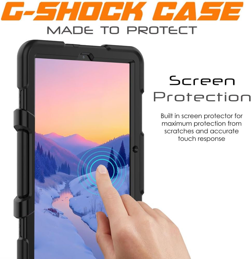 [G-SHOCK Case] Heavy Duty Long Survival Screen Protector Case for Samsung Galaxy Tab S6 Lite (SM-P610/P613/P615/P619/P620/P625)
