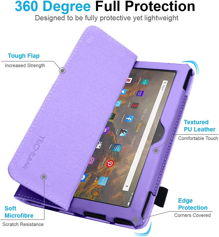 [Folio Case] Smart Cover Stand with Auto Sleep/Wake & Hand Strap for Amazon Fire Max 11" 2023 / 13th Generation