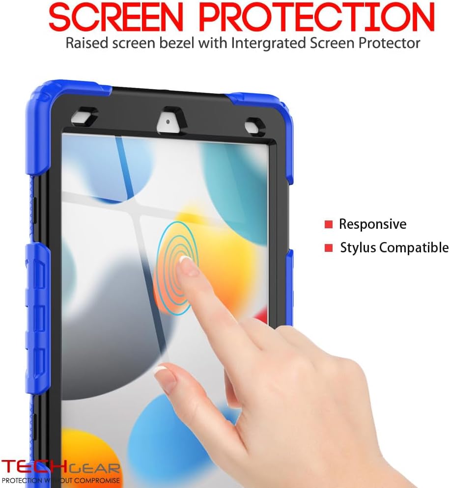 [ArmourSHIELD Case] Full Body Tough Rugged Case with Folding Stand & Screen Protector For Apple iPad 10.2" 2021/2020/2019 [9th/8th/7th Generation]