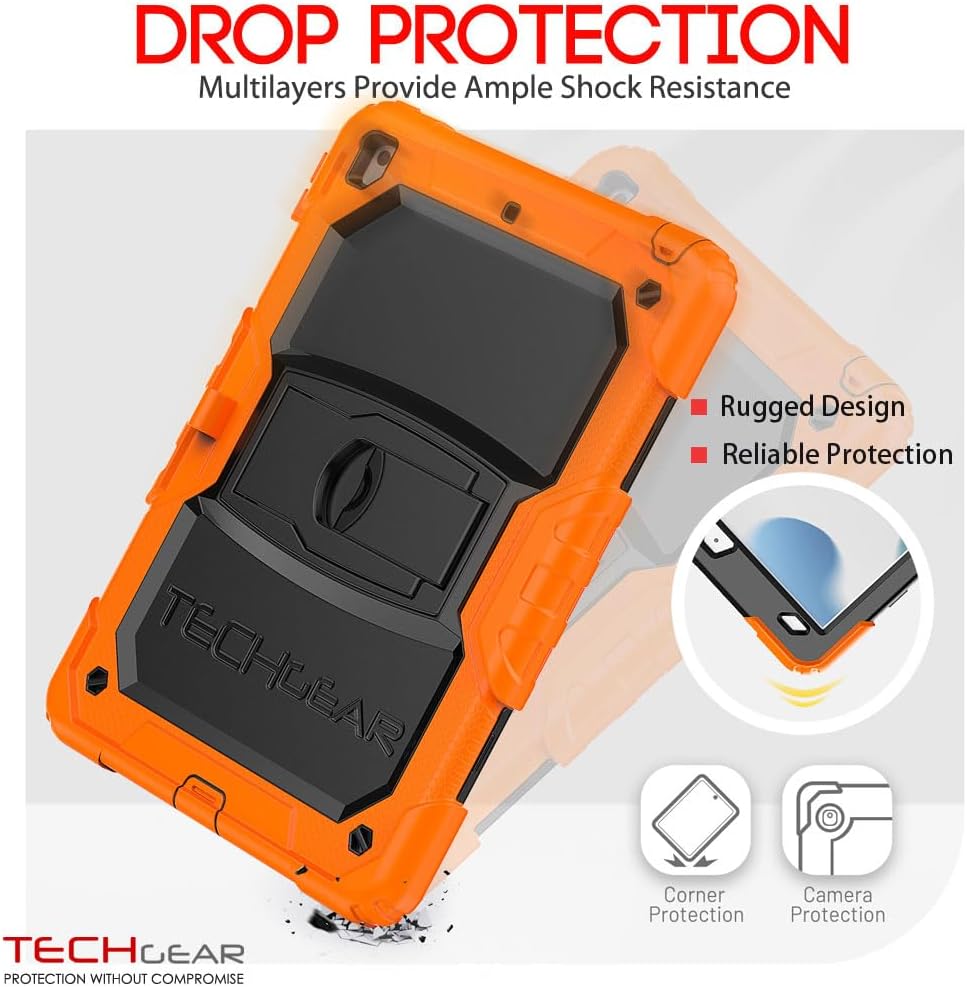 [ArmourSHIELD Case] Full Body Tough Rugged Case with Folding Stand & Screen Protector For Apple iPad 10.2" 2021/2020/2019 [9th/8th/7th Generation]