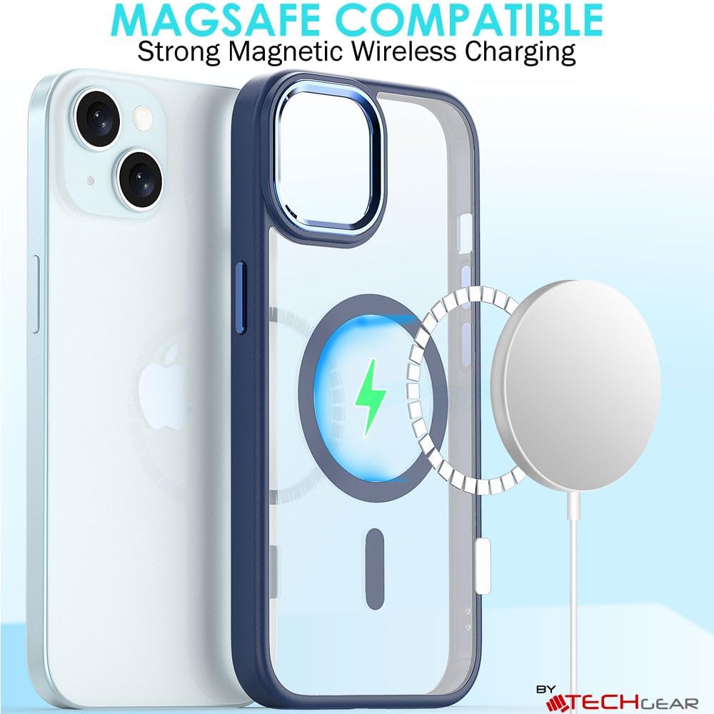 iPhone 15 Plus 6.7" Tough MagSafe Case [Magnetic Fusion] Premium Tough Rugged Protective Case Slim Heavy Duty Protection with Clear Back