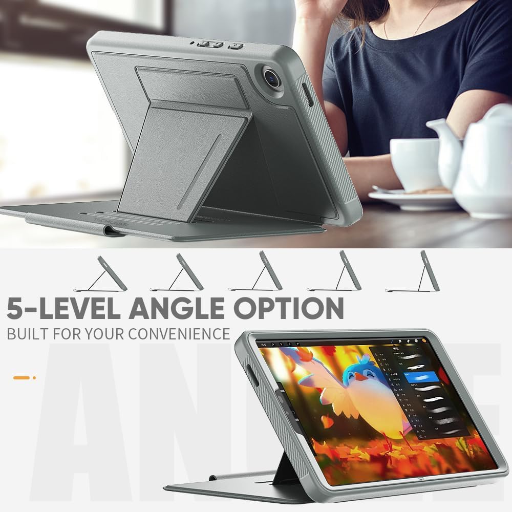 [Enduro Case] Tough Strong Magnetic & Flip Case [Auto Sleep/Wake] Cover with Multi-Angle Stand & Card Slot For Samsung Tab A9 8.7" (SM-X110 / X115)