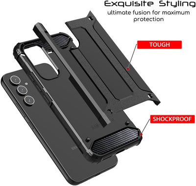 [Tough Armoured] ShockProof, Rugged, Heavy Duty Protective Impact Case Cover for Samsung Galaxy S23 FE 5G