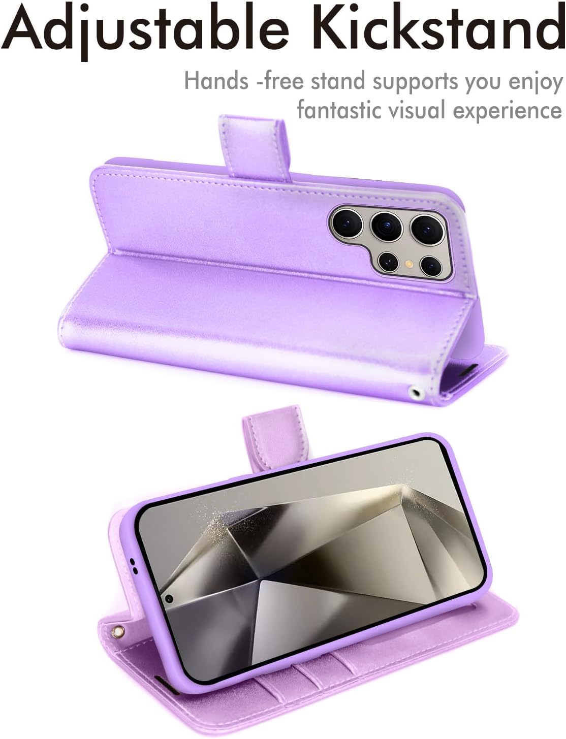 [Wallet Case] Protective Cover with Cash & Card Holder, Stand and Wrist Strap For Samsung Galaxy S24 Ultra