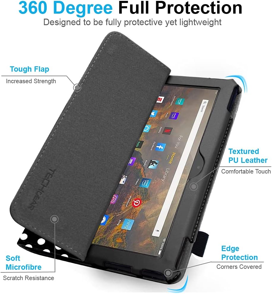 [Folio Case] Smart Cover Stand with Auto Sleep/Wake & Hand Strap for Amazon Fire Max 11" 2023 / 13th Generation