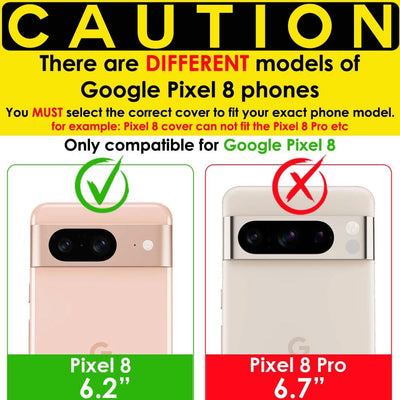[Wallet Case] Protective Cover with Cash & Card Holder, Stand and Wrist Strap For Google Pixel 8 5G