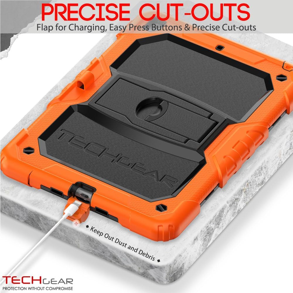[ArmourSHIELD Case] Full Body Tough Rugged Case with Folding Stand & Screen Protector For Apple iPad 10.2" 2021/2020/2019 [9th/8th/7th Generation]