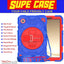 [SUPE Case] Tough Shockproof Fun Case with 360 Rotating Stand, Hand & Shoulder Strap for Samsung Galaxy Tab A9 8.7" (SM-X110 / SM-X115)