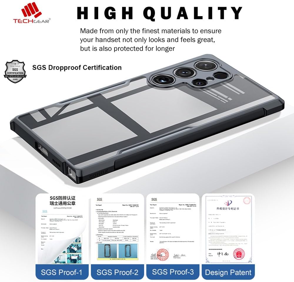 [Fusion Armour] Premium Hybrid Tough Rugged Protective Bumper Case Heavy Duty Protection with Clear Back For Samsung Galaxy S24 Ultra