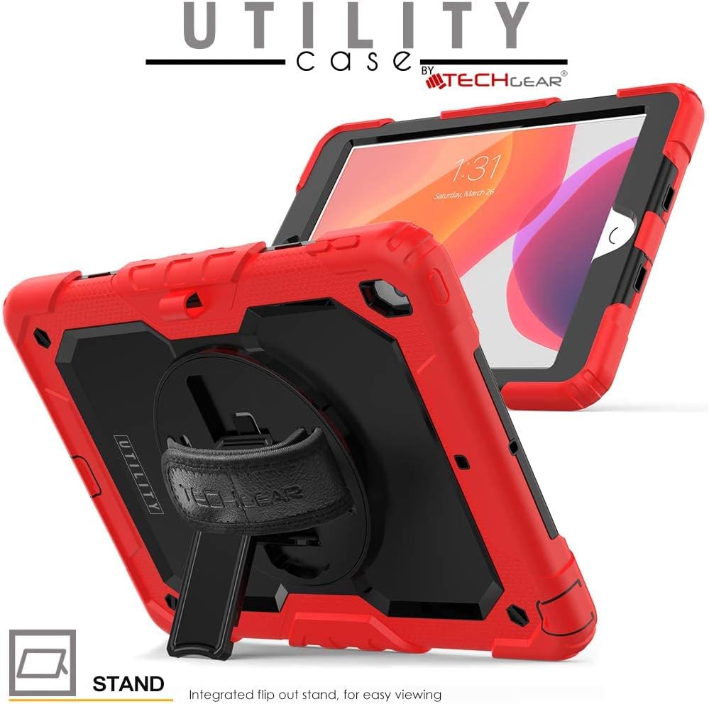 [UTILITY Case] Full Body Shockproof Case with Stand, Hand & Shoulder Strap for Apple iPad 10.2" 2021 - 2019 [9th/8th/7th Generation]
