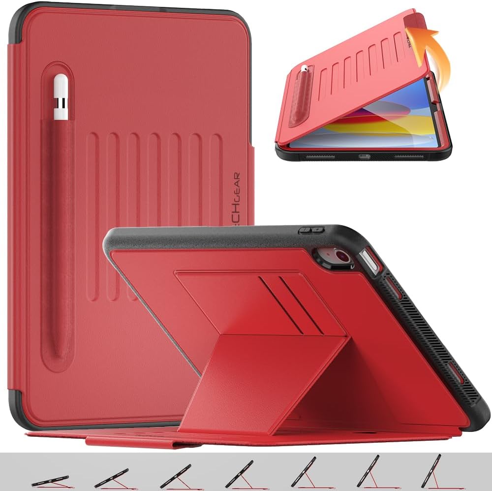 [Enduro Case] Tough Strong Magnetic & Flip Case [Auto Sleep/Wake] Cover with Multi-Angle Stand & Card Slot For Apple iPad 11th & 10th Generation, iPad 2025 / 2022