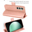 [Leather Wallet Case] Protective Cover with Cash & Card Holder, Stand and Wrist Strap For Samsung Galaxy S23 FE 5G