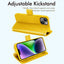 [Wallet Case] Protective Cover with Cash & Card Holder, Stand and Wrist Strap For Apple iPhone 15 Plus