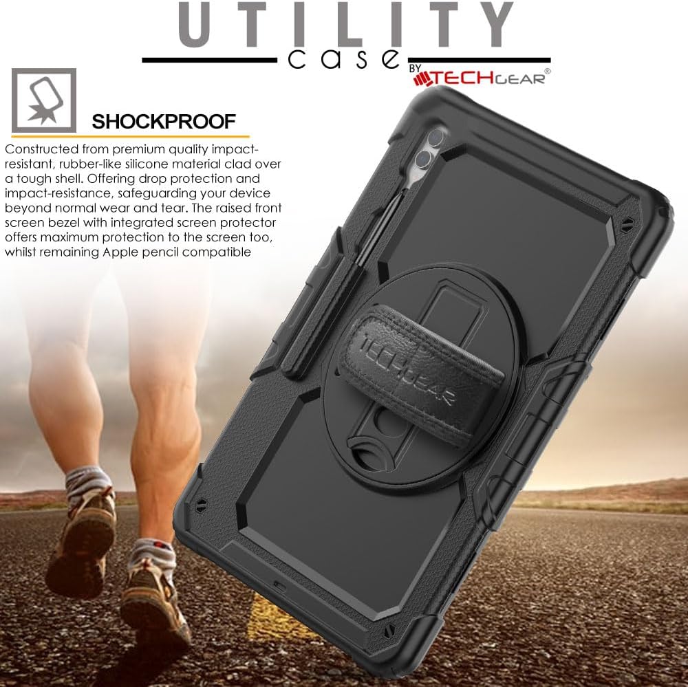 [UTILITY Case] Full Body Shockproof Case with Stand, Hand & Shoulder Strap for Samsung Galaxy Tab S9 Ultra (SM-X910, SM-X916 Series)