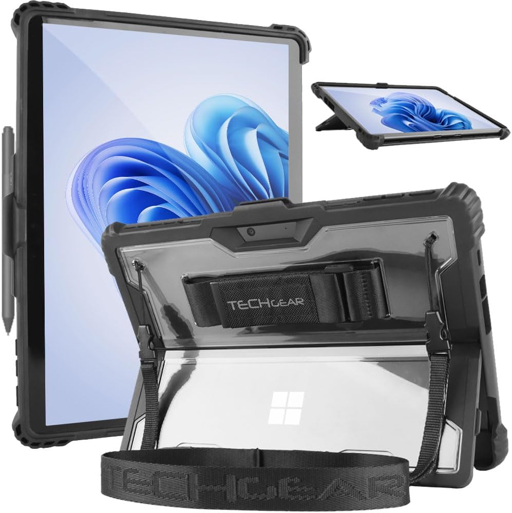 [DuraTUFF Case] Tough Rugged HEAVY DUTY Armour Shockproof Impact Case with Hand Strap, Shoulder Strap & Stand Cover for Microsoft Surface Pro 9
