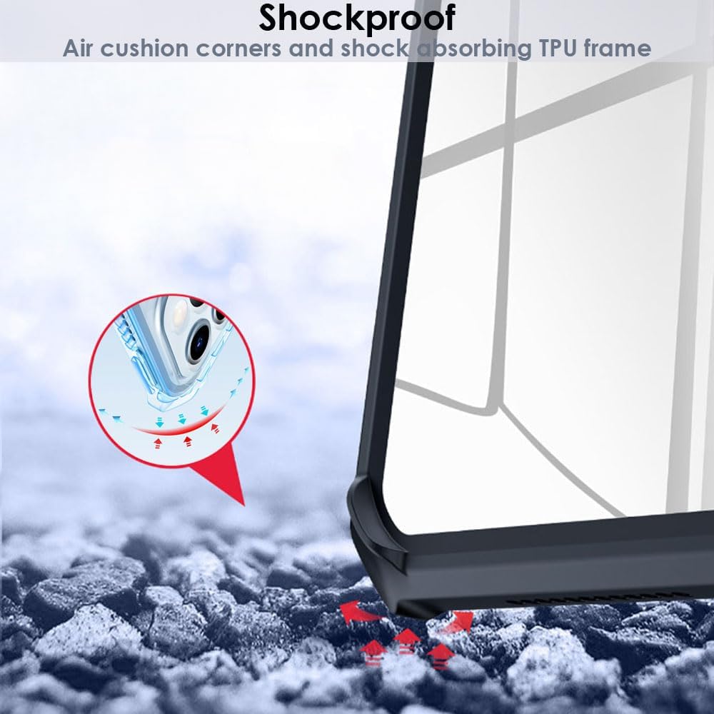 [Fusion Armour] Premium Slim Hybrid Tough Rugged Protective Bumper Case With Stand, Heavy Duty with Clear Back for Apple iPad Mini 6
