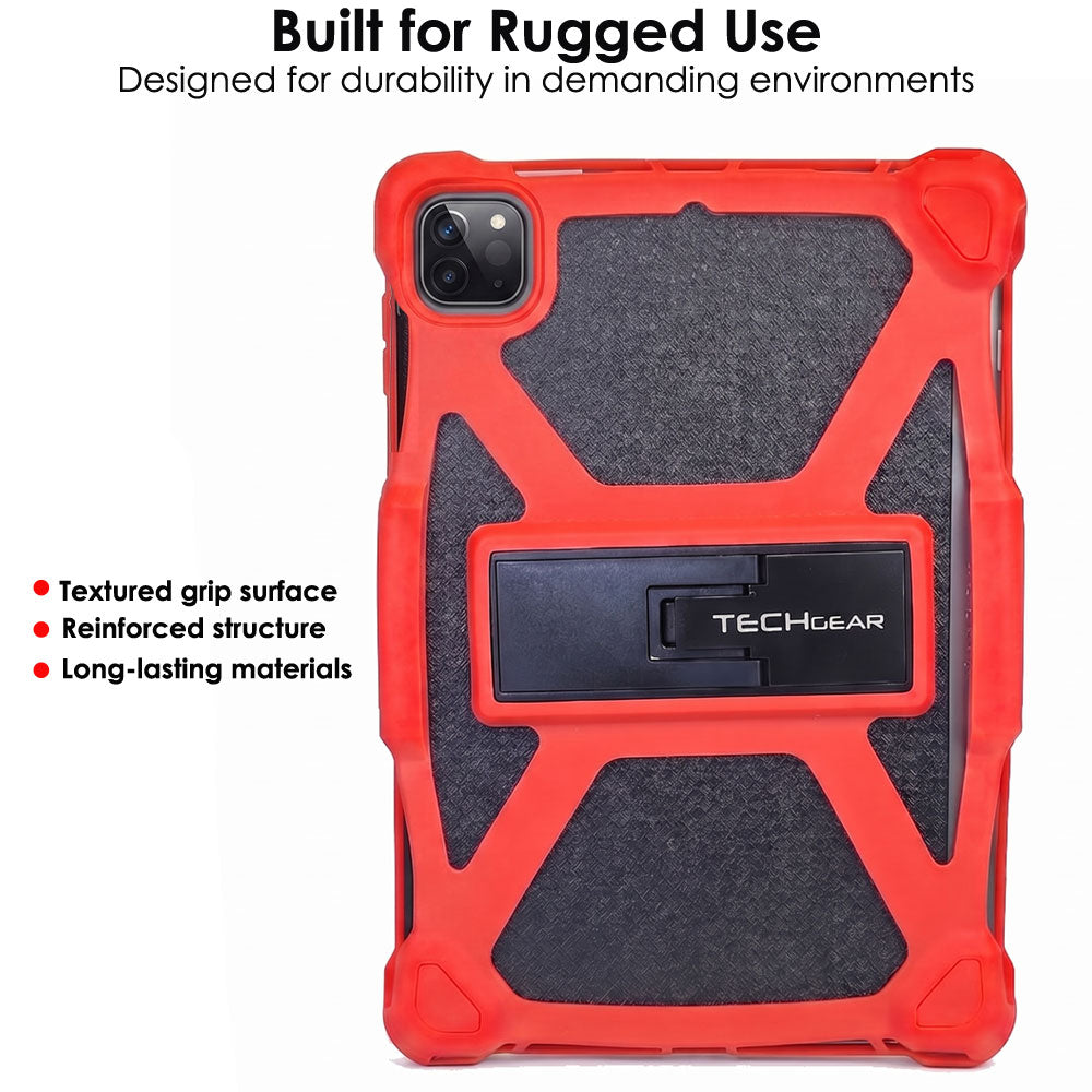 TECHGEAR Universal Tablet Case 10 Inch (9.7–11") - Rugged Bumper Case with Stand, Adjustable Fit Shockproof Protective Cover for iPad, Samsung, Lenovo, Android Tablets