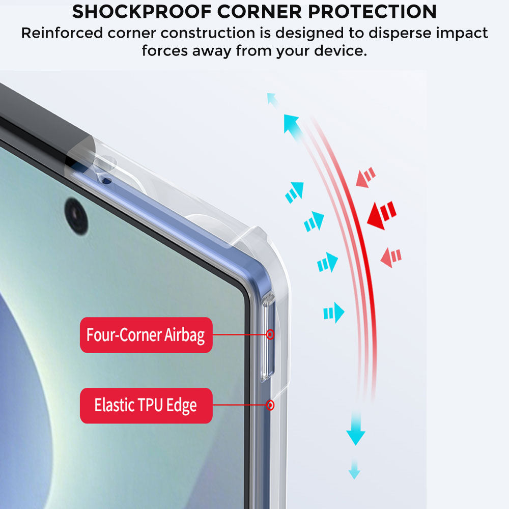 TECHGEAR Tough Case for Samsung Galaxy Z Fold 8 Ultra with Built-In Tempered Glass Screen Protector, Shockproof, Hinge Protection & Clear Back