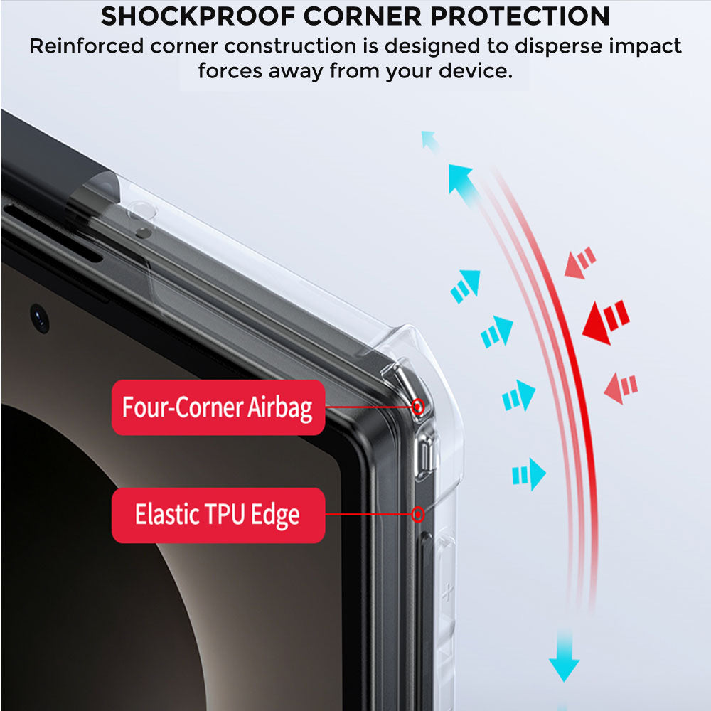 TECHGEAR Tough Case for Samsung Galaxy Z Fold 8 with Built-In Tempered Glass Screen Protector, Shockproof, Hinge Protection & Clear Back