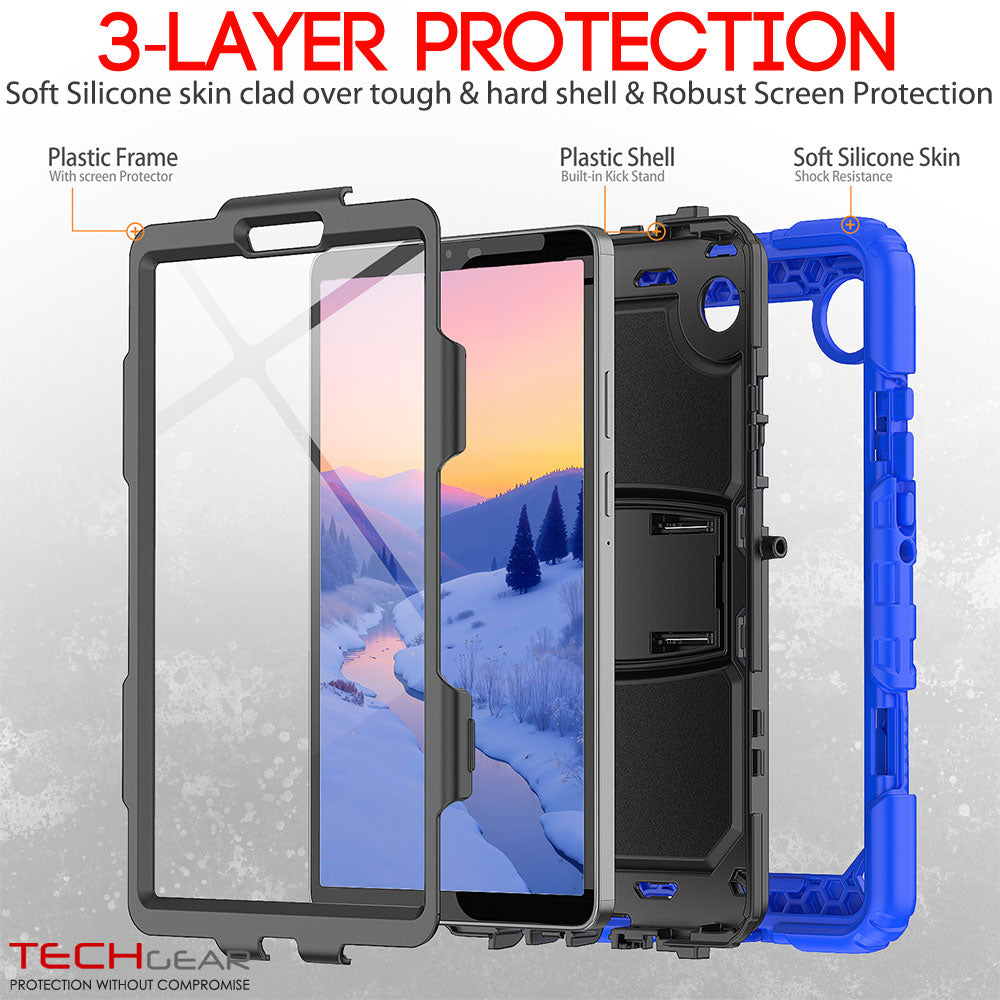 TECHGEAR ArmourSHIELD Case for Samsung Galaxy Tab A11 8.7" (SM-X130/X133/X135) – Tough Rugged Full Body Case with Screen Protector & Kickstand