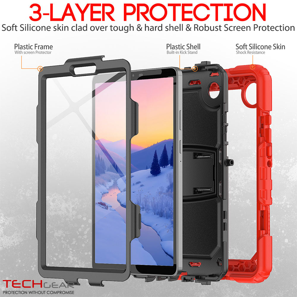 TECHGEAR ArmourSHIELD Case for Samsung Galaxy Tab A11 8.7" (SM-X130/X133/X135) – Tough Rugged Full Body Case with Screen Protector & Kickstand