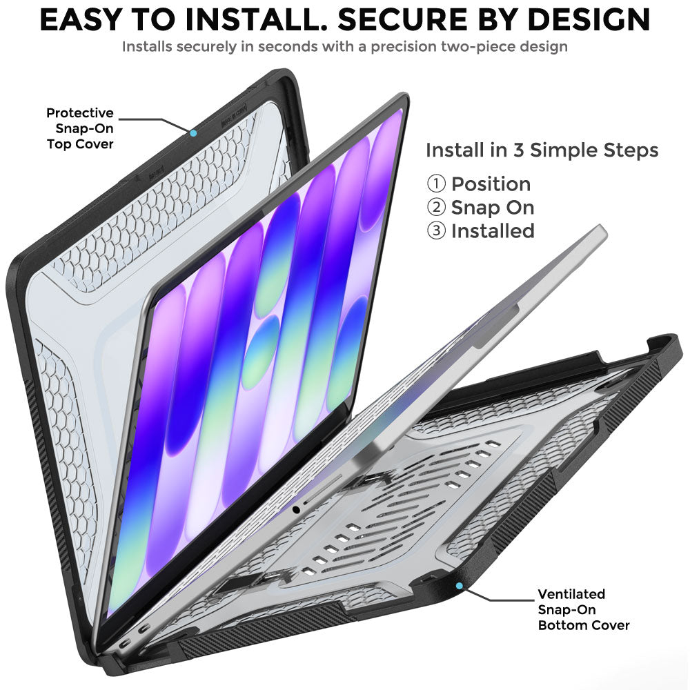 TECHGEAR BallisticWrap Case for MacBook Neo 13" (2026 A18 Pro) - Student Laptop Tough Hard Shell Cover with Kickstand, Shockproof TPU Edges