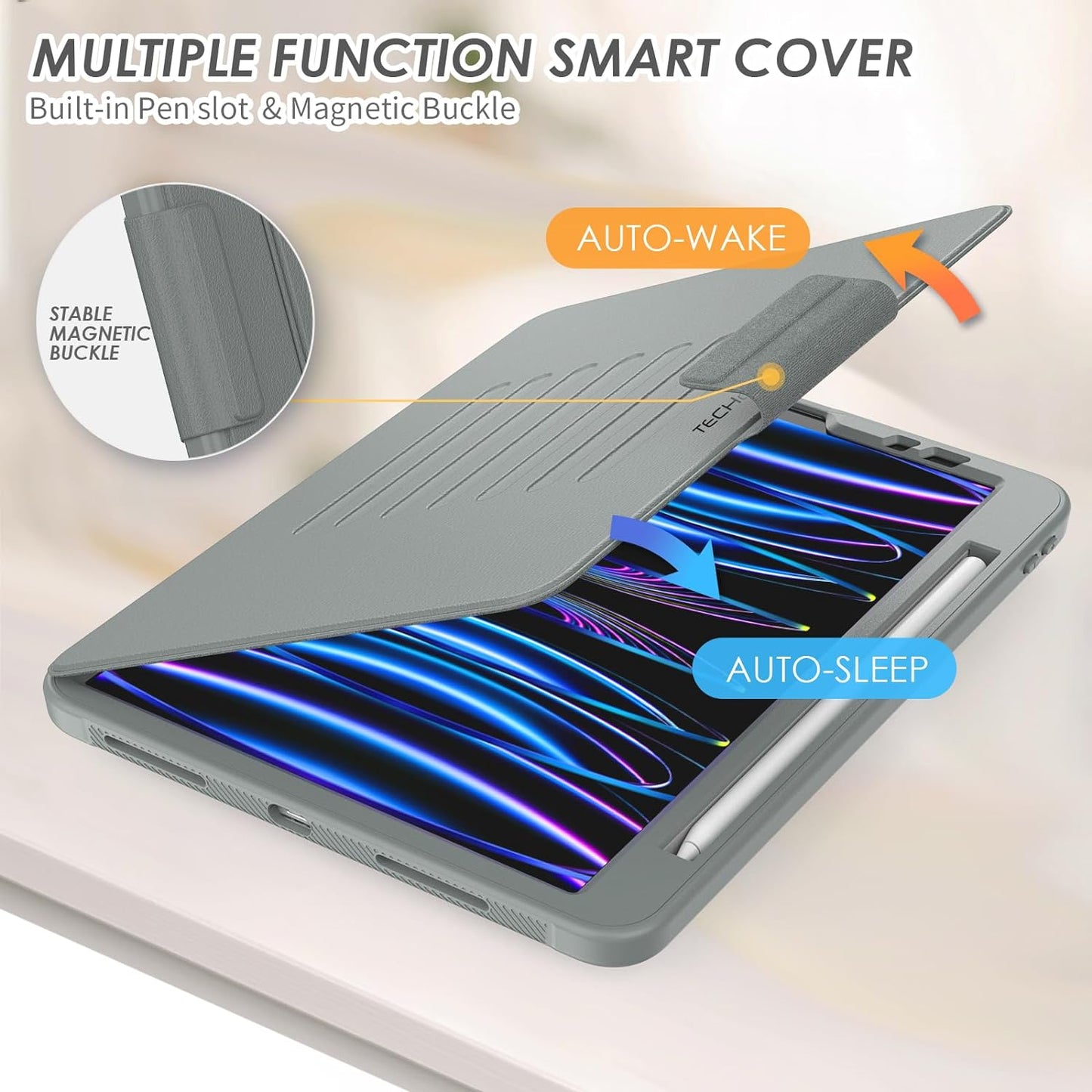 [Enduro Case] Tough Strong Magnetic & Flip Case [Auto Sleep/Wake] Cover with Multi-Angle Stand & Card Slot For Apple iPad Air 10.9", iPad Pro 11"