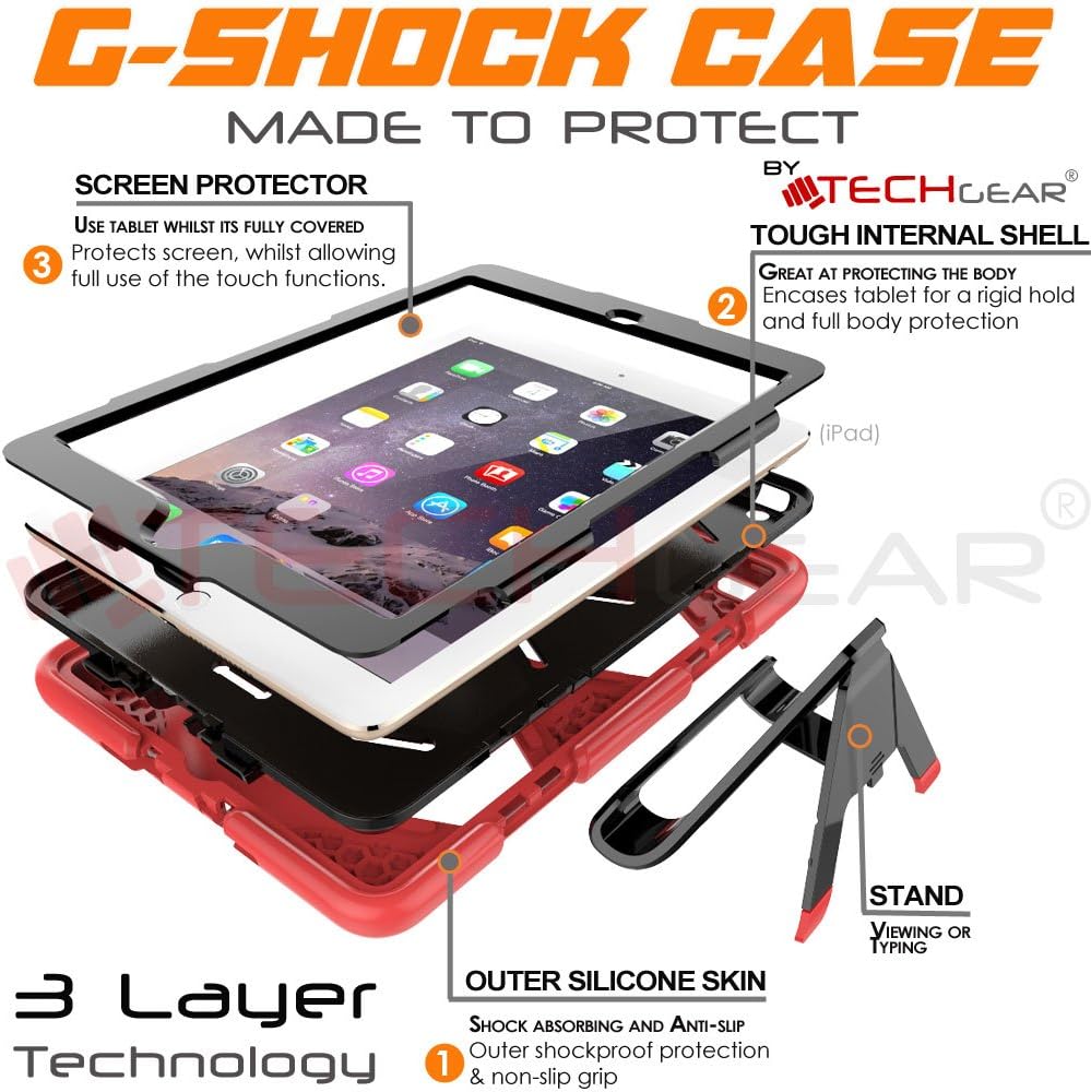 [G-SHOCK Case] Heavy Duty Long Survival Screen Protector Case for iPad 9.7" 2018 / 2017