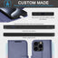 [Leather Wallet Case] Genuine Leather [RFID Blocking] Magnetic Flip Case with Card & Slots and Stand For iPhone 15 Pro