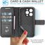 [Leather Wallet Case] Genuine Leather [RFID Blocking] Magnetic Flip Case with Card & Slots and Stand For iPhone 15 Pro