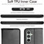 [Leather Wallet Case] Protective Cover with Cash & Card Holder, Stand and Wrist Strap For Samsung Galaxy S23 FE 5G