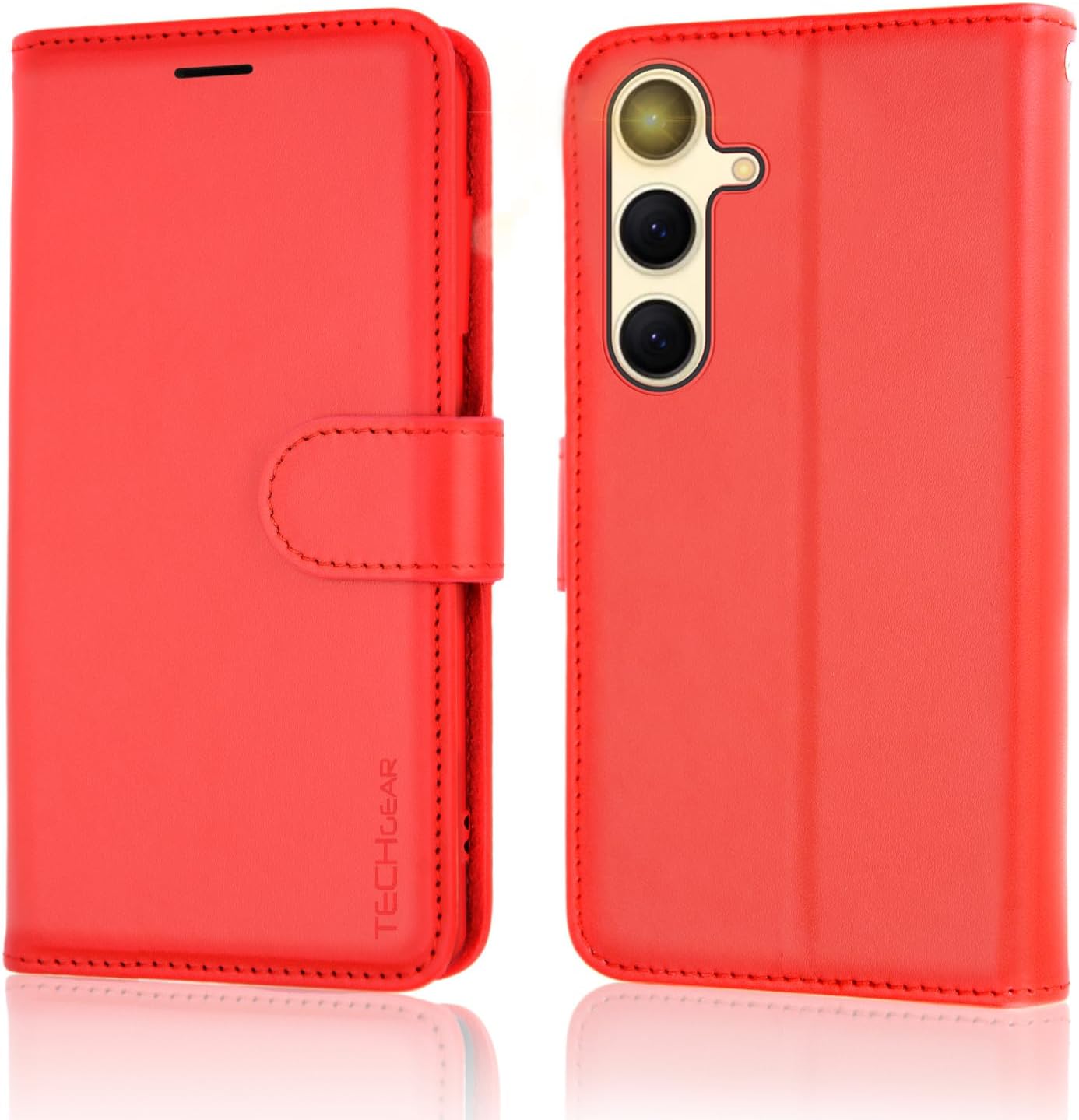[Wallet Case] Protective Cover with Cash & Card Holder, Stand and Wrist Strap For Samsung Galaxy S24 Plus