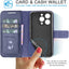 [Leather Wallet Case] Genuine Leather [RFID Blocking] Magnetic Flip Case with Card & Slots and Stand For iPhone 15 Pro