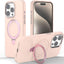 Premium Liquid Silicone Shockproof Anti-Scratch Magnetic Kickstand Case, Soft Microfibre Lining, Compatible with MagSafe Case for iPhone 15 Pro 6.1"