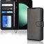 [Leather Wallet Case] Protective Cover with Cash & Card Holder, Stand and Wrist Strap For Samsung Galaxy S23 FE 5G